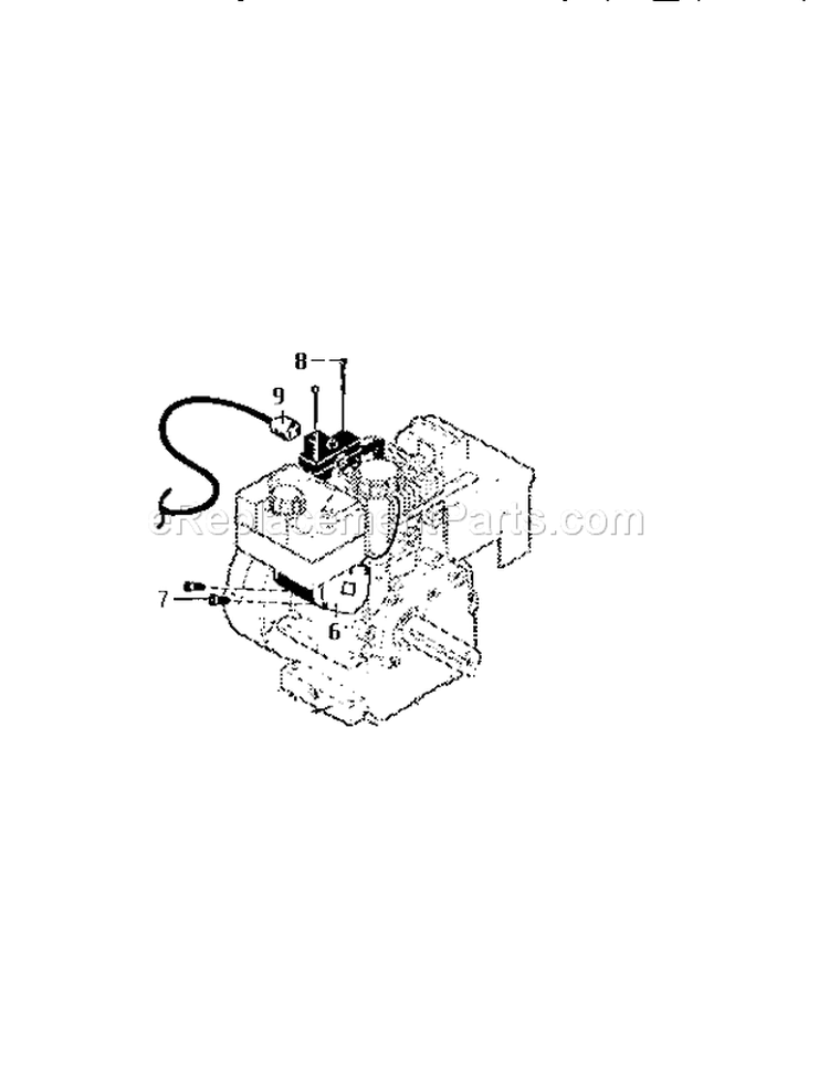 Electric Start Assembly Diagram and Parts List for 536886122  Craftsman Snow Blower