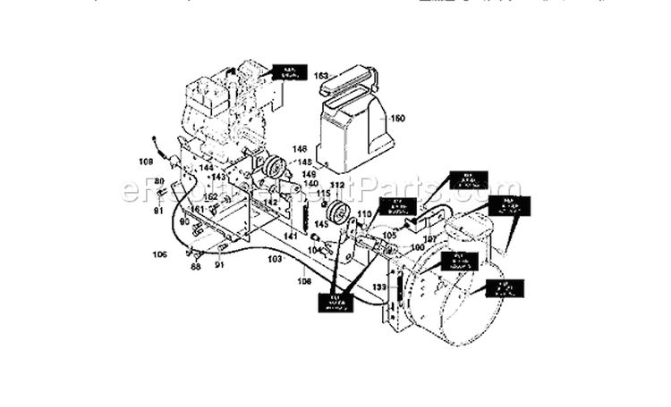 Frame Assembly Diagram and Parts List for 536886190  Craftsman Snow Blower
