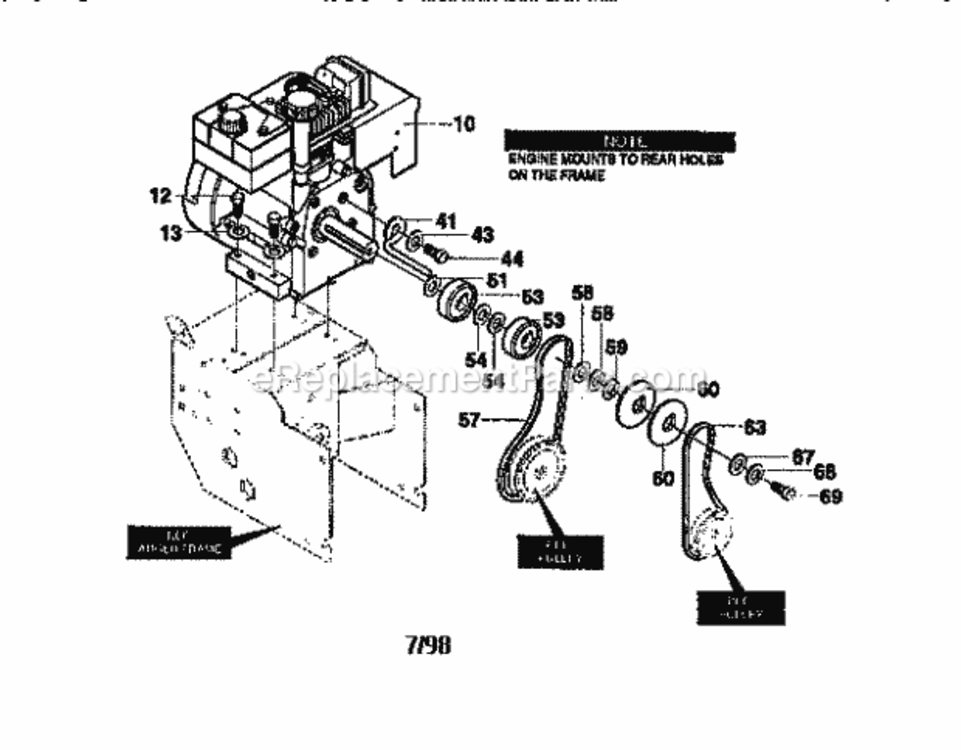 Page A Diagram and Parts List for 536886191  Craftsman Snow Blower