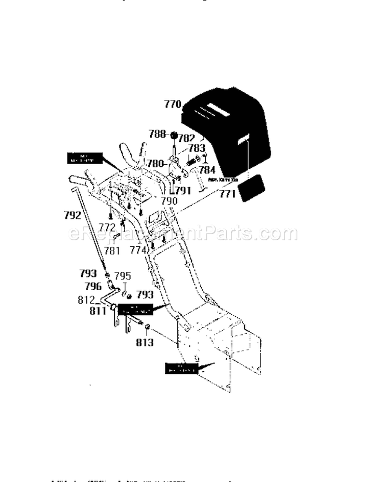 Page K Diagram and Parts List for 536886220  Craftsman Snow Blower