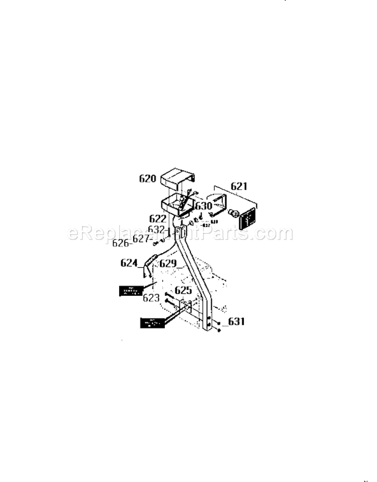 Headlight Panel Assembly Diagram and Parts List for 536886220  Craftsman Snow Blower