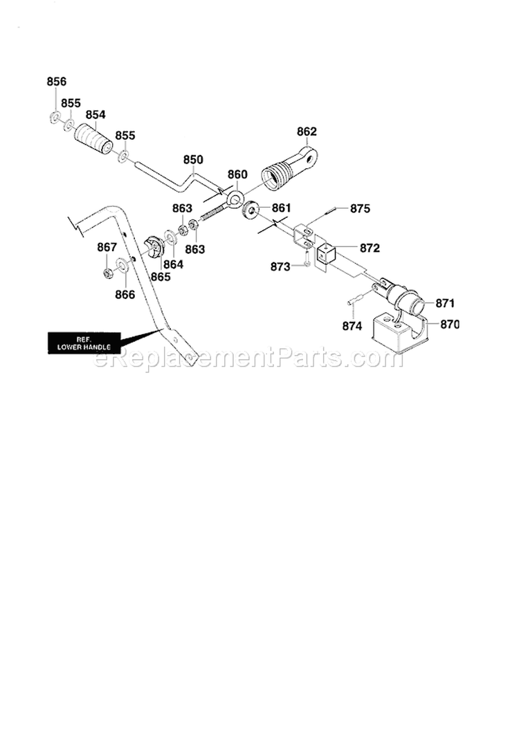 Chute Rod Repair Diagram and Parts List for 536886240  Craftsman Snow Blower