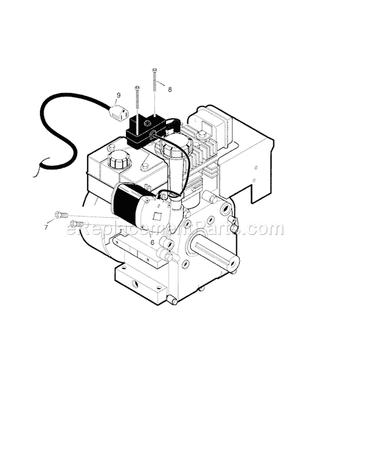 26" 9Hp Electric Starter Diagram and Parts List for 536886261  Craftsman Snow Blower
