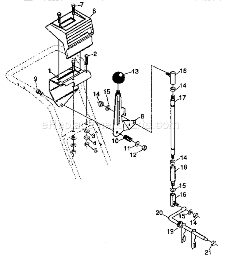 Control Panel Diagram and Parts List for 536886280  Craftsman Snow Blower