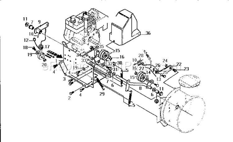 Frame Assembly Diagram and Parts List for 536886281  Craftsman Snow Blower