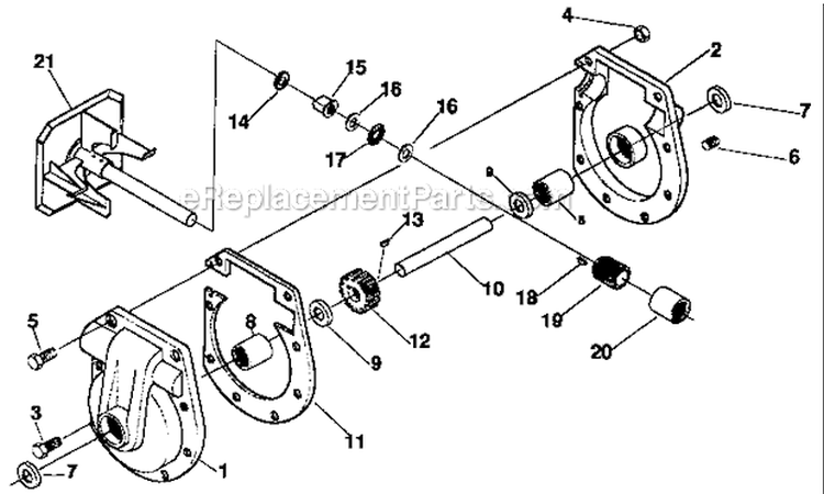 Gear_Box_Repair_Parts Diagram and Parts List for 536886330  Craftsman Snow Blower