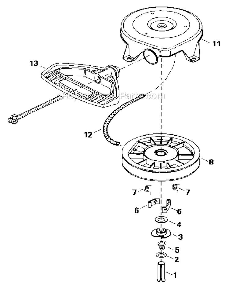 Starter_590672_(71143) Diagram and Parts List for 536886330  Craftsman Snow Blower