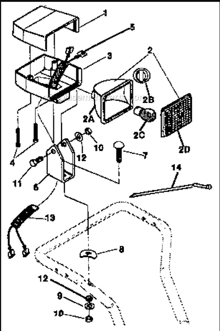 Headlight_Repair_Parts Diagram and Parts List for 536886330  Craftsman Snow Blower