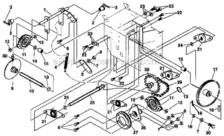 Drive_Components_Repair_Parts Diagram and Parts List for 536886330  Craftsman Snow Blower