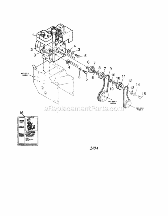 Page A Diagram and Parts List for 536886331  Craftsman Snow Blower