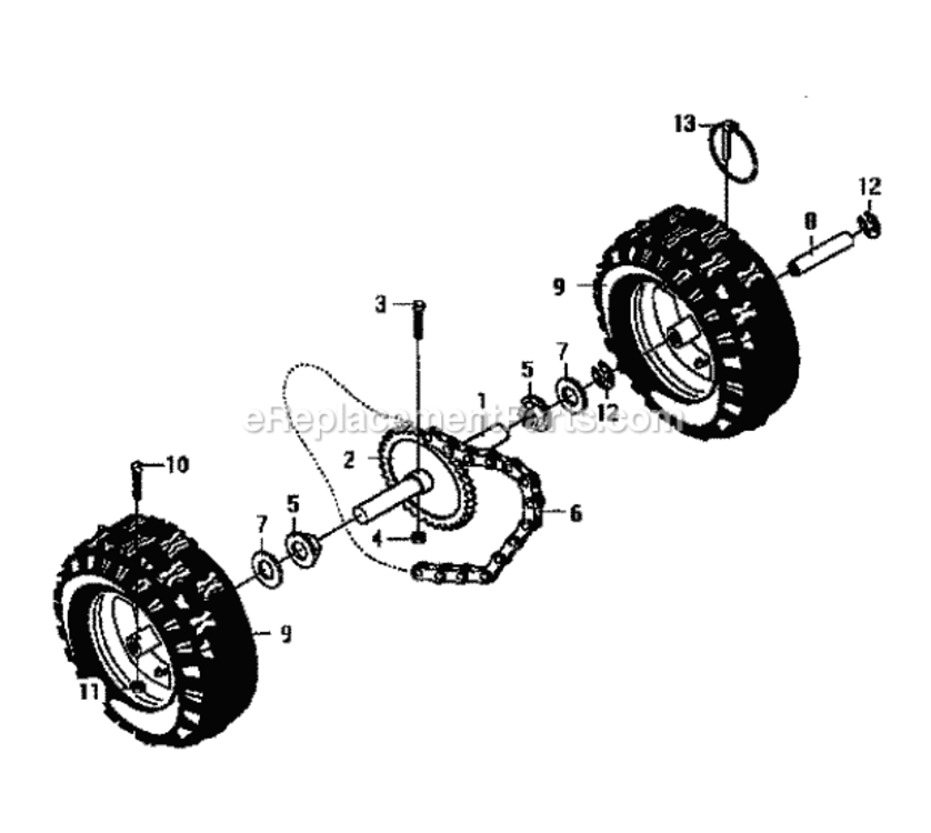 Page M Diagram and Parts List for 536886332  Craftsman Snow Blower