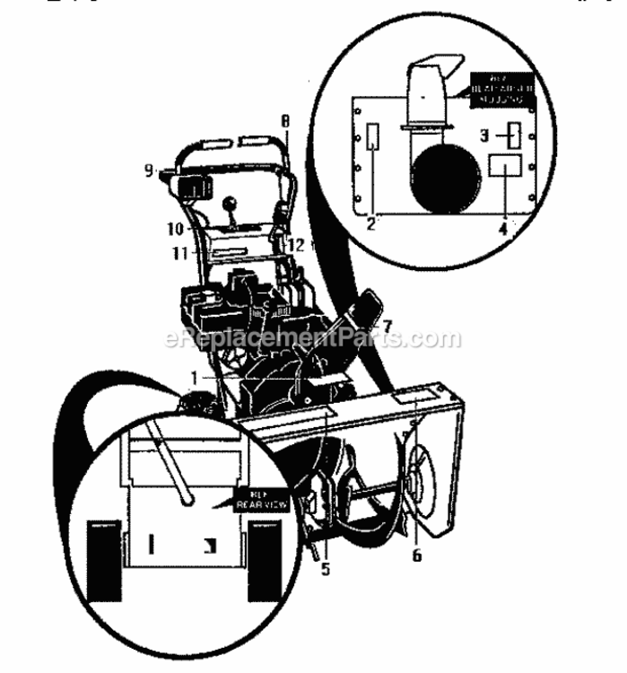 Page N Diagram and Parts List for 536886332  Craftsman Snow Blower
