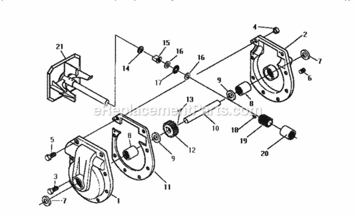 Page E Diagram and Parts List for 536886332  Craftsman Snow Blower