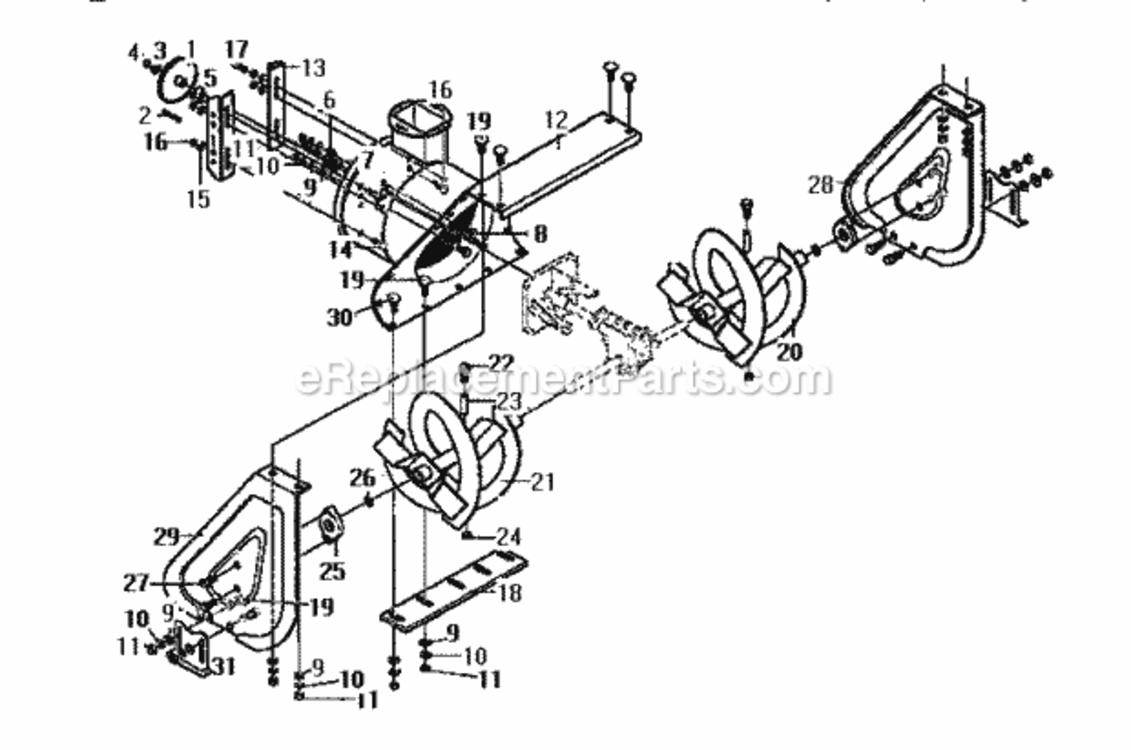 Page F Diagram and Parts List for 536886332  Craftsman Snow Blower