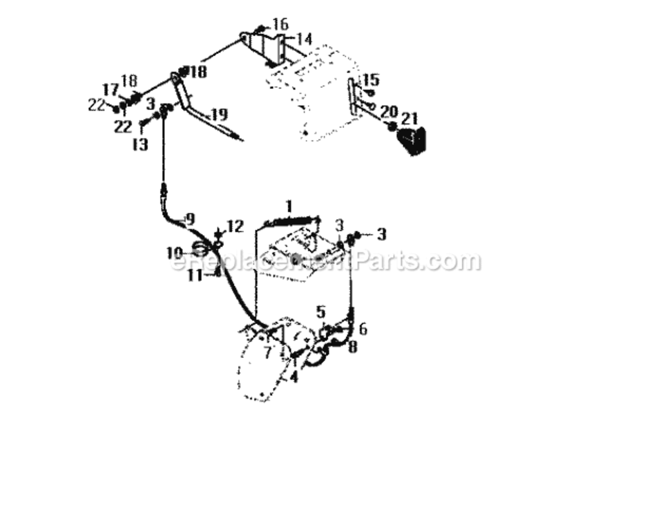 Page H Diagram and Parts List for 536886332  Craftsman Snow Blower