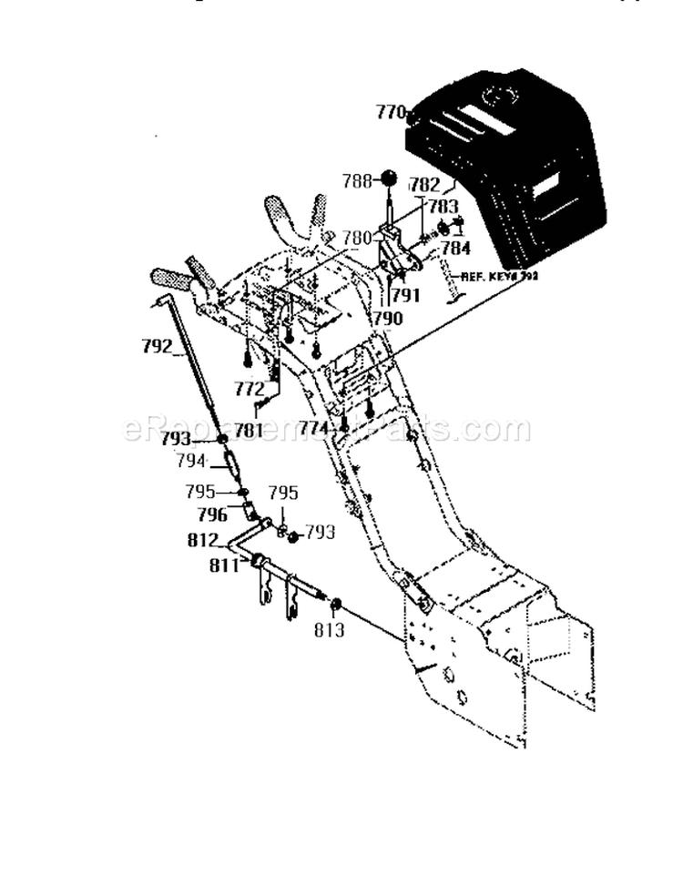 Page K Diagram and Parts List for 536886350  Craftsman Snow Blower