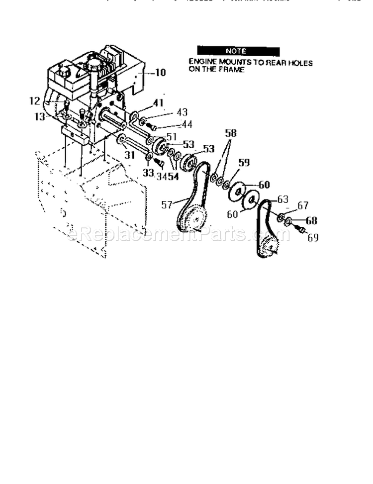 Page D Diagram and Parts List for 536886350  Craftsman Snow Blower