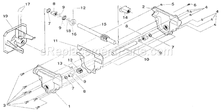 Gear Box Diagram and Parts List for 536886531  Craftsman Snow Blower