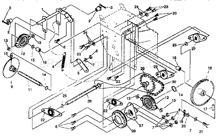 Drive Components Repair P Diagram and Parts List for 536886540  Craftsman Snow Blower