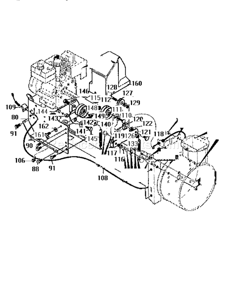 Frame Assembly Diagram and Parts List for 536886650  Craftsman Snow Blower