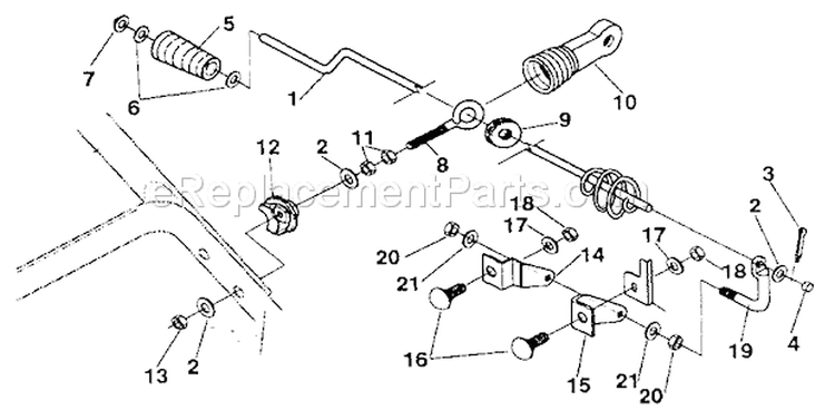 Chute Control Rod Diagram and Parts List for 536886811  Craftsman Snow Blower