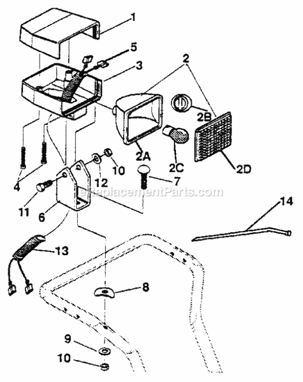 Page A Diagram and Parts List for 536887221  Craftsman Snow Blower