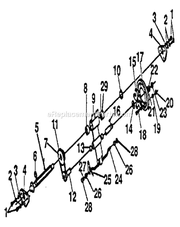 Page J Diagram and Parts List for 536887221  Craftsman Snow Blower