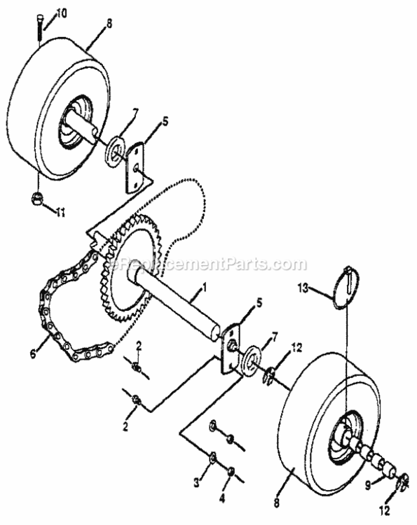 Page N Diagram and Parts List for 536887221  Craftsman Snow Blower