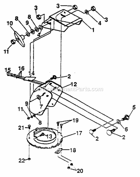 Page E Diagram and Parts List for 536887221  Craftsman Snow Blower