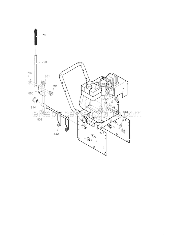 Shift Yoke Diagram and Parts List for 536887250  Craftsman Snow Blower