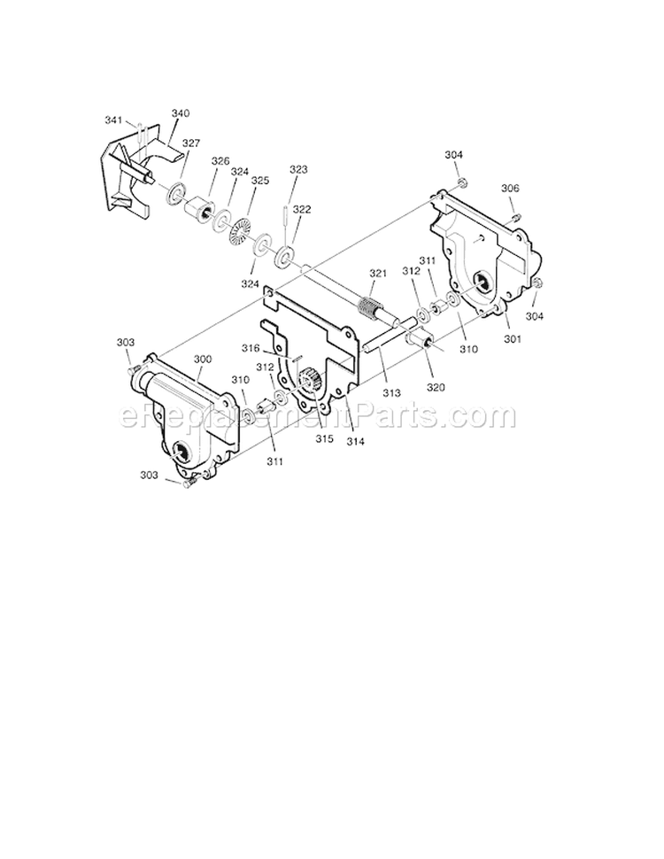 Gear Case Diagram and Parts List for 536887251  Craftsman Snow Blower