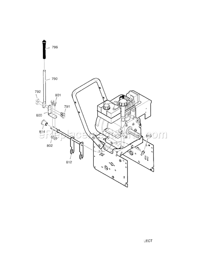 Shift Yoke Diagram and Parts List for 536887251  Craftsman Snow Blower