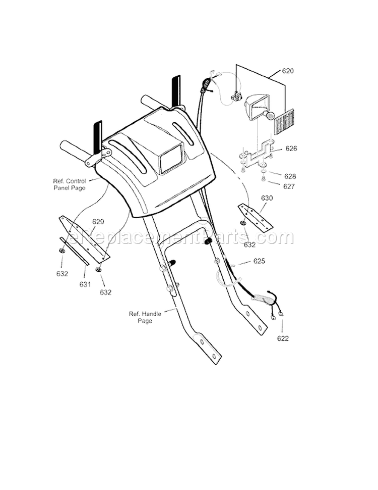Headlight Diagram and Parts List for 536887751  Craftsman Snow Blower