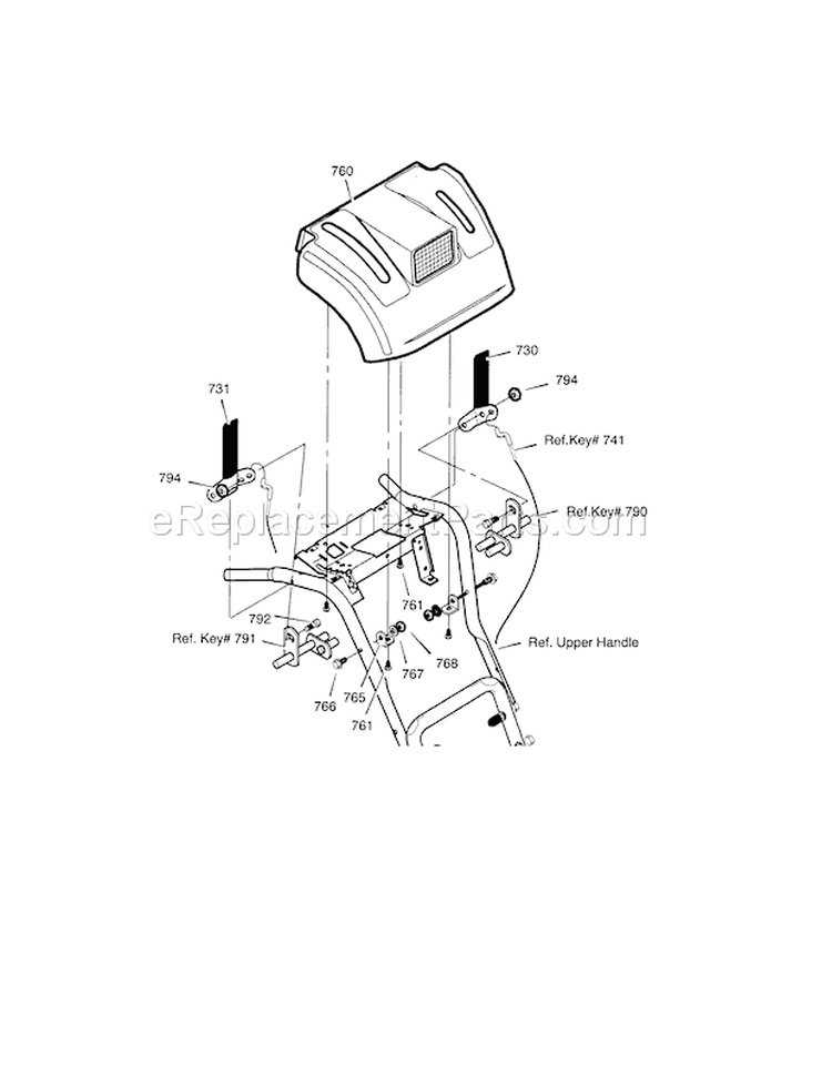 Control Panel Diagram and Parts List for 536887752  Craftsman Snow Blower