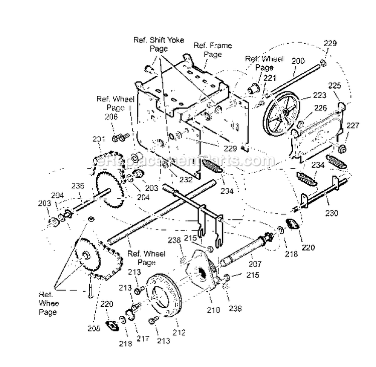 Page E Diagram and Parts List for 536887990  Craftsman Snow Blower