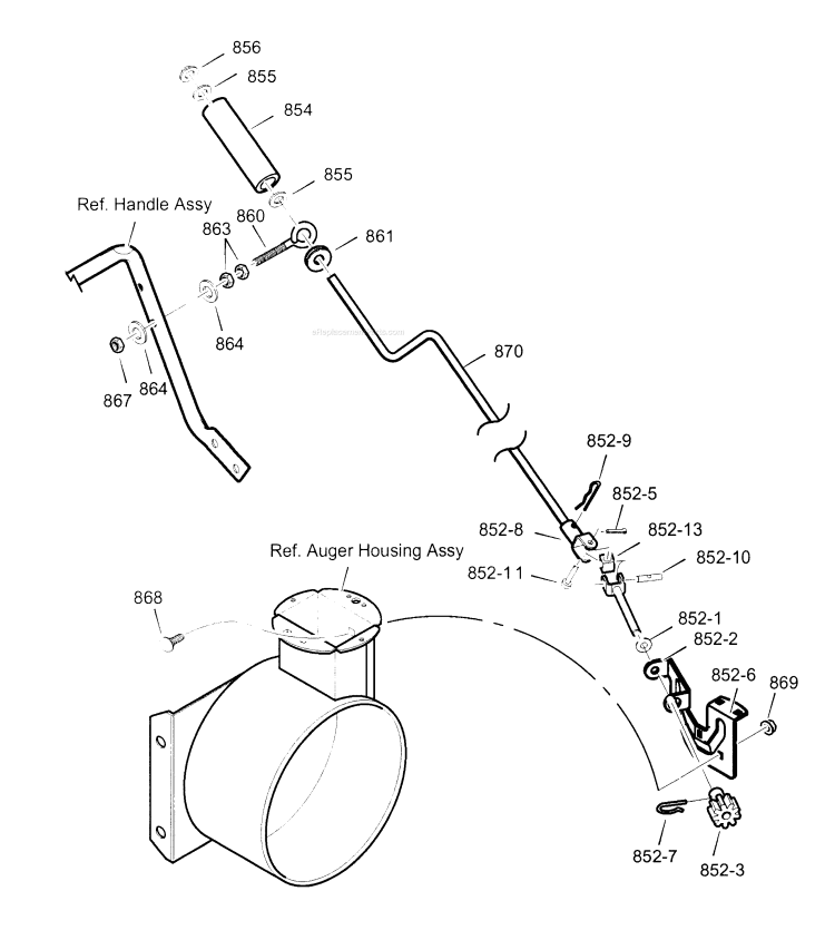 Page I Diagram and Parts List for 536887990  Craftsman Snow Blower