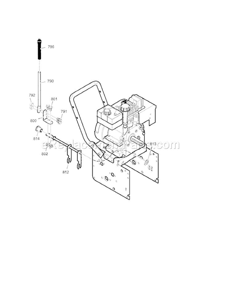 Shift Yoke Diagram and Parts List for 536887991  Craftsman Snow Blower