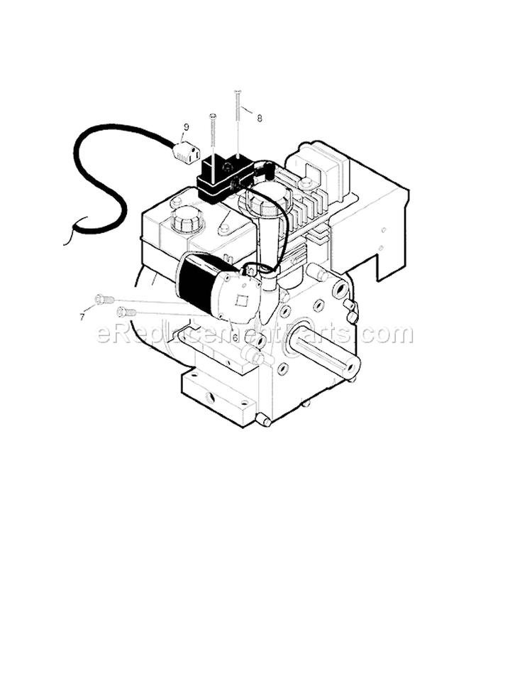 Electric Starter Diagram and Parts List for 536887991  Craftsman Snow Blower