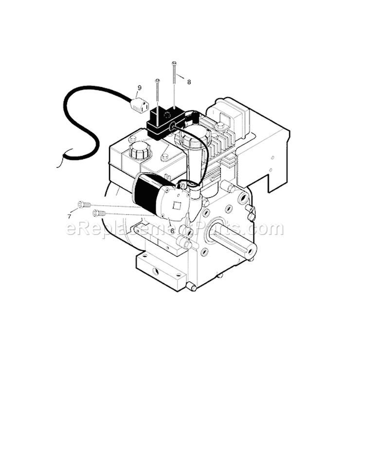 Electric Starter Diagram and Parts List for 536887992  Craftsman Snow Blower