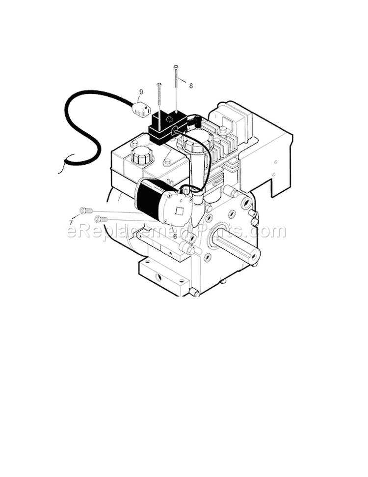Electric Starter Diagram and Parts List for 536887993  Craftsman Snow Blower