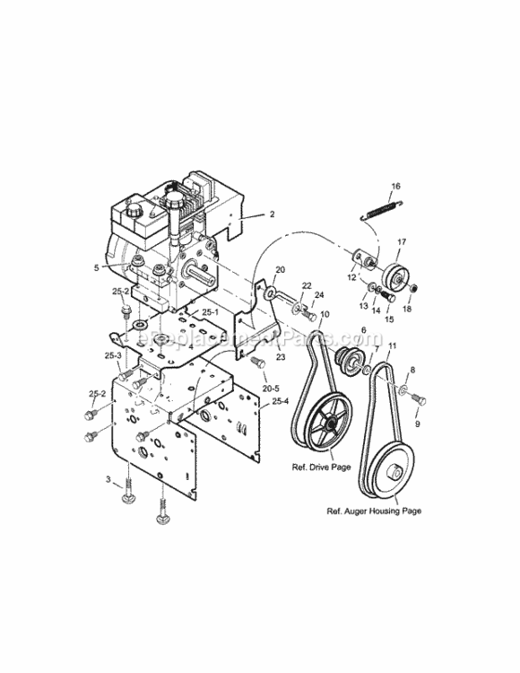 Page A Diagram and Parts List for 536887994  Craftsman Snow Blower