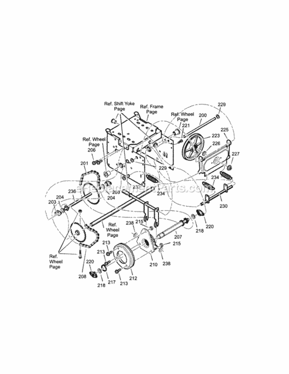 Page D Diagram and Parts List for 536887994  Craftsman Snow Blower