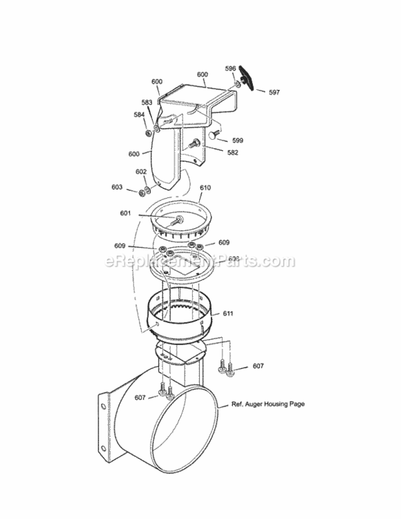 Page F Diagram and Parts List for 536887994  Craftsman Snow Blower
