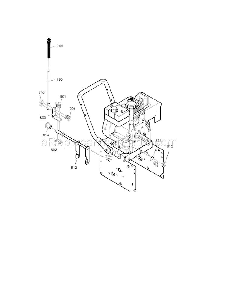 Shift Yoke Diagram and Parts List for 536887995  Craftsman Snow Blower