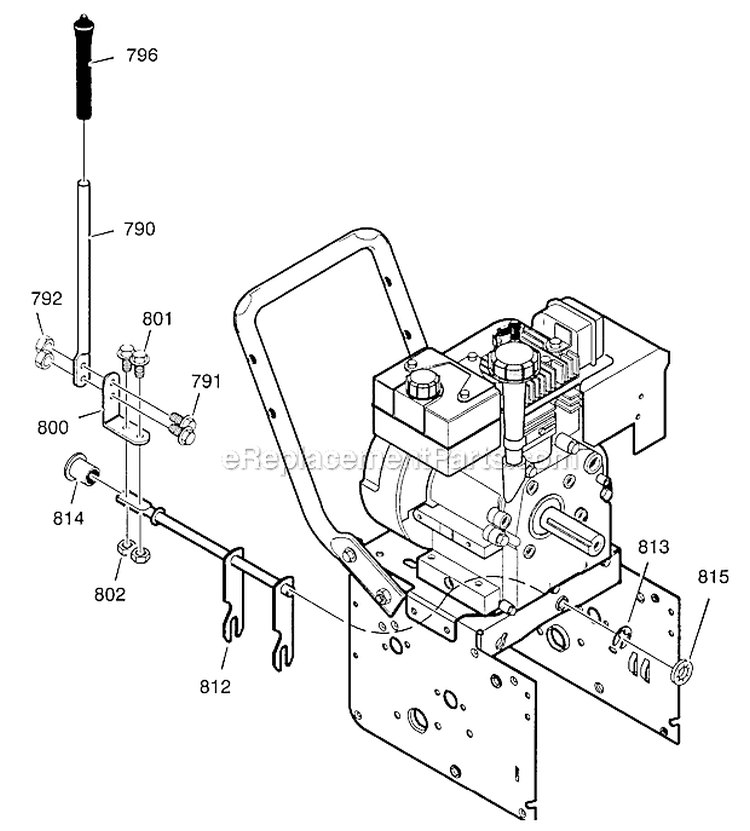 Shift Yoke Diagram and Parts List for 536887996  Craftsman Snow Blower