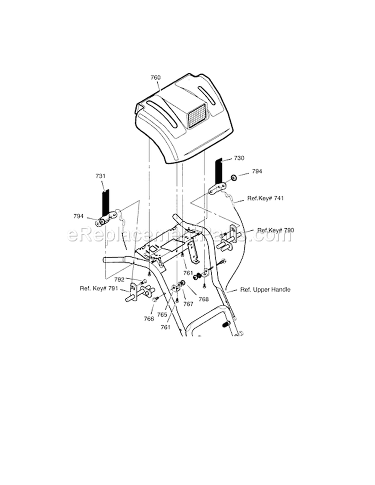 Control Panel Diagram and Parts List for 536889251  Craftsman Snow Blower