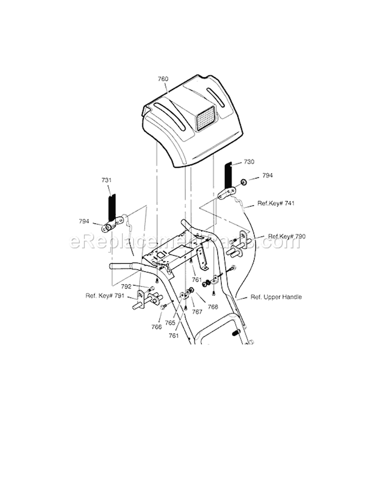 Control Panel Diagram and Parts List for 536889253  Craftsman Snow Blower