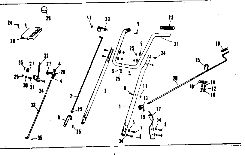 Handle Assembly Diagram and Parts List for 53682401  Craftsman Snow Blower