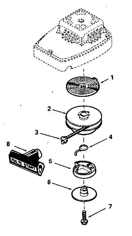 Rewind Starter Diagram and Parts List for 200691001  Craftsman Engine