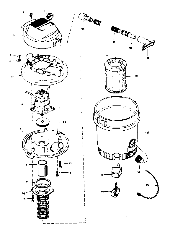 8 Gallon Wet-dry Vac Diagram and Parts List for 113179840  Craftsman Filters & Accessories